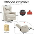 thumbnail image 4 of Swivel and Rocker Power Recliner Chair with Lumbar and Neck Support Pillow, Heavy Duty Motion Mechanism with USB and Type-C Ports, 4 of 16