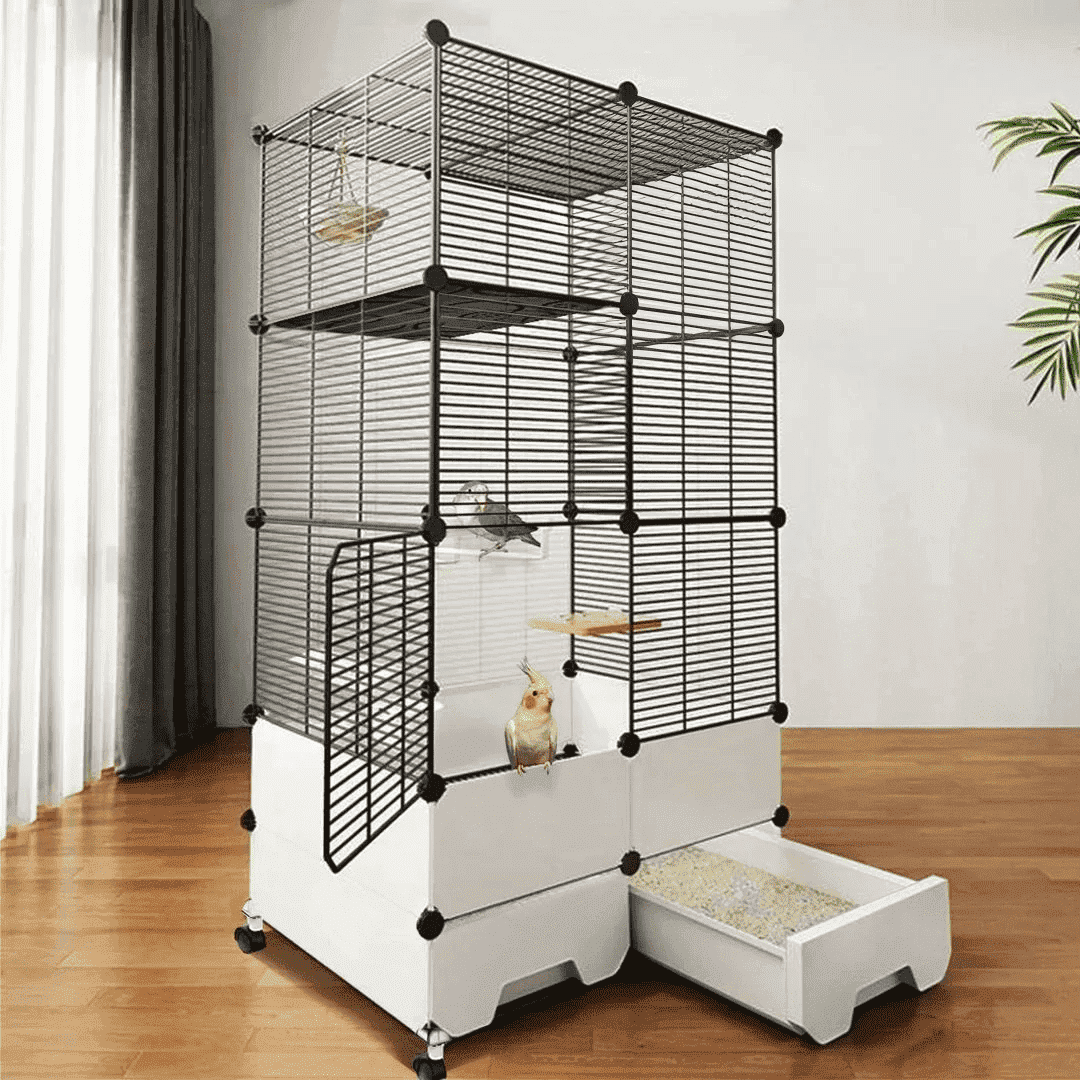 Aqwiopr Bird Cage Birdcage 59 Inch Height Bird Cage Metal Bird House with Wheel Rolling for Parrots Conure Lovebird Cockatiel Bird Cages﻿