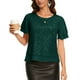 thumbnail image 1 of Craaazy Women's Sparkle Short Sleeve Top with Scallop Hem and Round Neck Gifts, 1 of 9