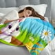 thumbnail image 5 of Easter Flannel Sofa Blanket with Cute Bunny and Eggs Pattern, Soft Cozy Throw Blanket for Couch Bed Decor, Holiday Gift, Lightweight Decorative Blanket for Living Room Home Decor, 5 of 6