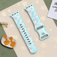 thumbnail image 2 of ZYX Floral Engraved Silicone Band for Apple Watch, Women's Cute Flower Sport Strap, Blue & Pink,49mm/46mm/45mm/44mm/42mm(Series 1 2 3), 2 of 5