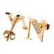 thumbnail image 2 of Aretes Mujer LuckyLy, Inicial Letra A, Acero Inoxidable con Oro 18k y Zirconia Cúbica, Modelo Tina dorado UNITALLA, 2 of 7