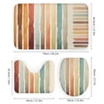 thumbnail image 3 of 4Pcs Shower Curtain Set with Rugs Bath Mat U-Shaped Floor Mat Toilet Lid Oval Rug Multicolored Line Of Stripes Waterproof Shower Curtain Multicolor Stripes for Bathroom Decor Set, 3 of 8