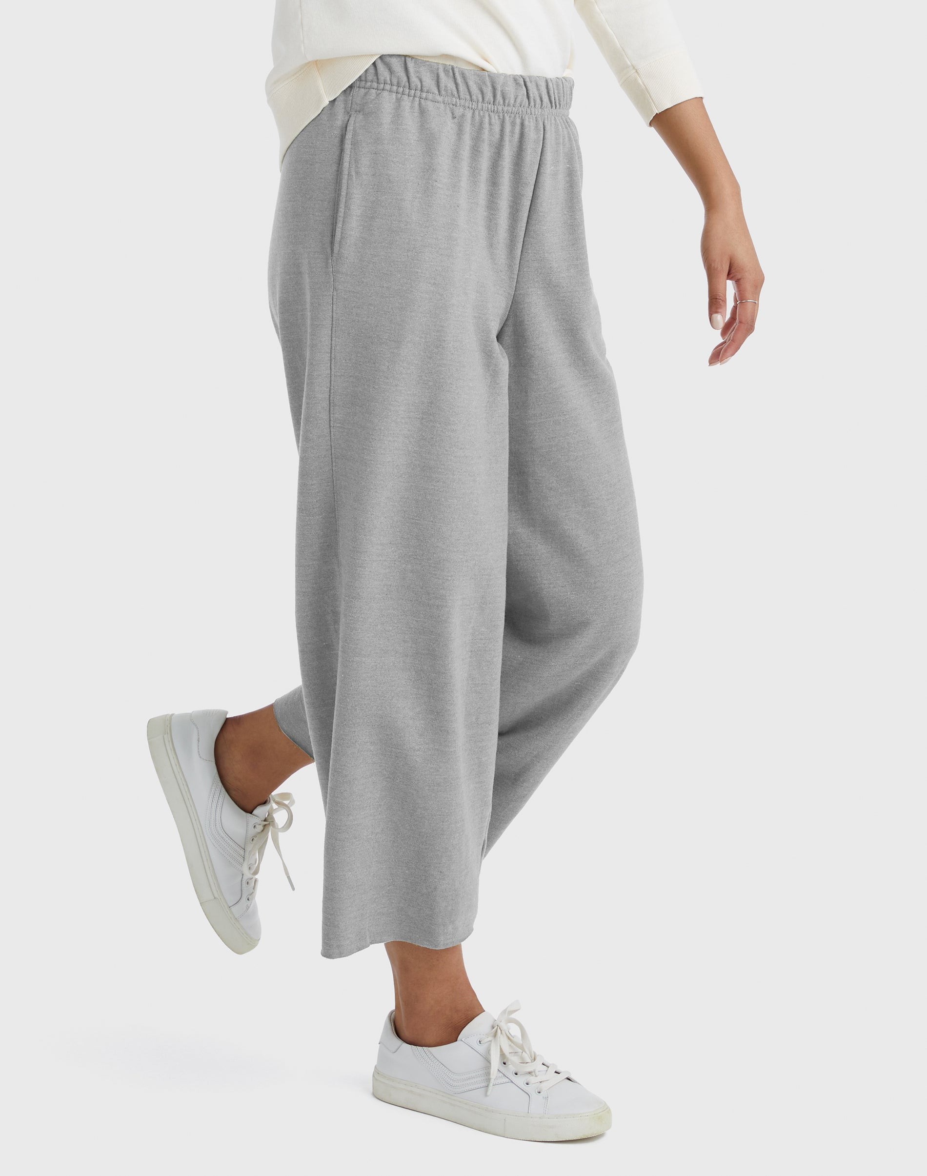 Hanes Originals Women's Lightweight French Terry Wide Leg Cropped