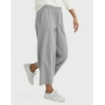 thumbnail image 2 of Hanes Originals Women's French Terry Wide Leg Cropped Pants Concrete Heather S, 2 of 5