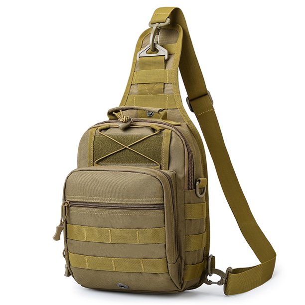 Bolsa De Pecho Molle Mochila Molle impermeable para el pecho para hombre para viajes de senderismo (marrón lobo) Sywqhk Para Estrenar