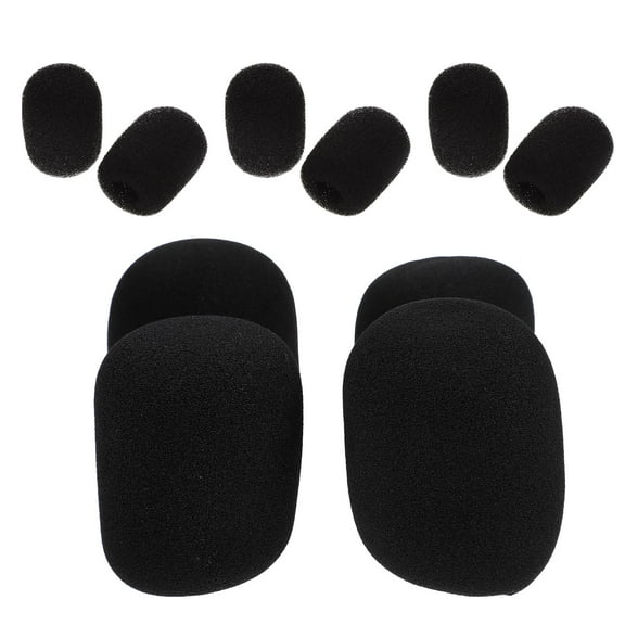 Black Microphone Cover Washable Handheld Windscreen Sponge for Microphone Use 10pcs