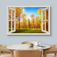 thumbnail image 3 of wall26 Canvas Print Wall Art Window View Rustic Autumn Fall Tree Forest Field Wilderness Nature Photography Realism Scenic Landscape Colorful Multicolor for Living Room, Bedroom, Office - 32"x48, 3 of 5