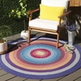thumbnail image 3 of Safavieh Braided Ellen Bordered Machine Washable Reversible Area Rug, Red/Orange, 3' x 3' Round, 3 of 13
