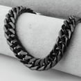 thumbnail image 4 of Mens Black Stainless Steel Curb Cuban Chain Necklace or Bracelet 6/8/10/12/15mm, 4 of 6