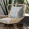 thumbnail image 4 of Amrita Sen Designs  16 x 16 in. Hamsa Hand Paisley Duo Broadcloth Indoor & Outdoor Zippered Pillow - Mint & Black, 4 of 5