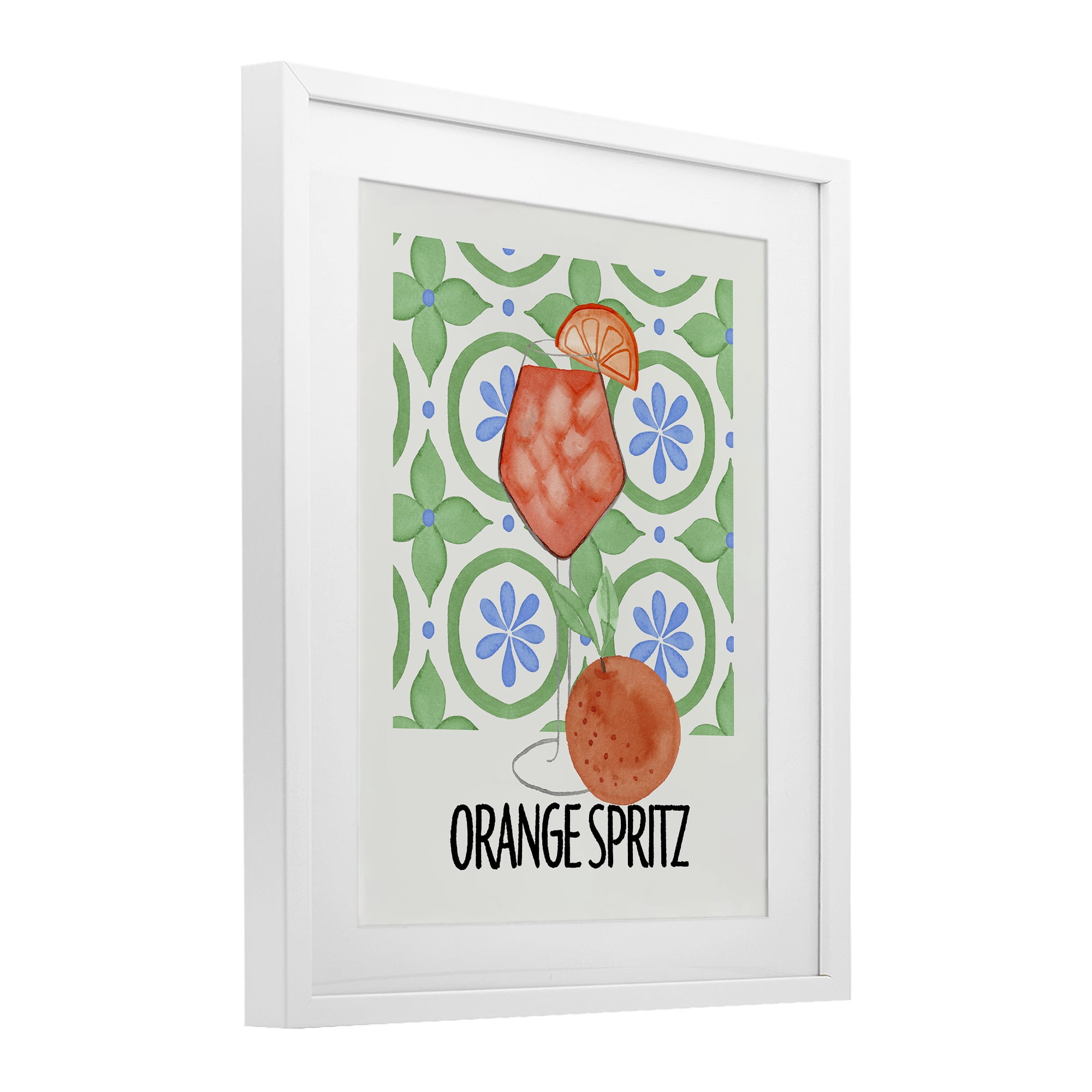 Stupell Industries Orange Spritz On My Mind White Framed Print Under Glass, design by Nina Jacobs