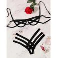 thumbnail image 2 of Conjunto de lencería con arnés Bondage para mujer, conjuntos de sujetador calado elástico, sujetador de jaula sin copas negro, Tanga, ropa interior íntima Sexy exótica, 2 of 5