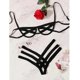 thumbnail image 2 of Conjunto de lencería con arnés Bondage para mujer, conjuntos de sujetador calado elástico, sujetador de jaula sin copas negro, Tanga, ropa interior íntima Sexy exótica, 2 of 5