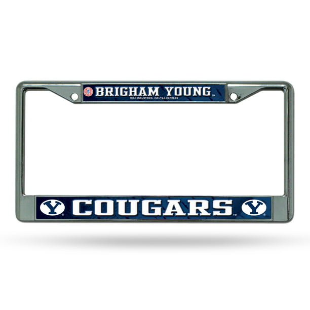 Brigham Young BYU Cougars Chrome Metal License Plate Frame - Walmart ...