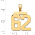thumbnail image 2 of 14k Yellow Gold Polished Finish Large Size Number 62 Charm Pendant, 2 of 4