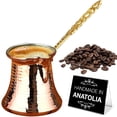 thumbnail image 1 of Cafetera Hakan de cobre turco de 250 ml hecha a mano, 1 of 9