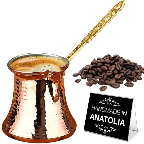 Cafetera Hakan de cobre turco de 250 ml hecha a mano