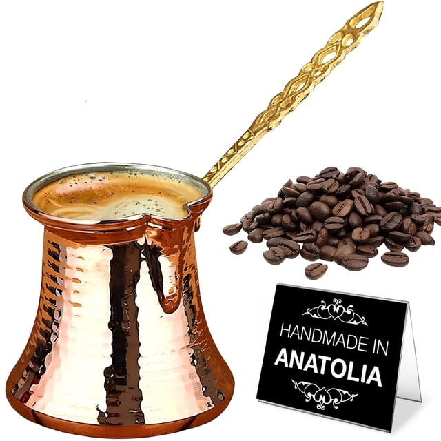 Cafetera Hakan de cobre turco de 250 ml hecha a mano