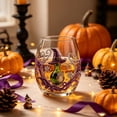 thumbnail image 4 of Patterned Clear Stemless Tumblers, Curved Ergonomic Drinking Glasses, Fall Themed Beverage Glassware for Cocktails, Iced Coffee and Daily Table Use, 4 of 6