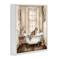 thumbnail image 4 of Neutral Leopard Bathtime White Framed Giclee Art, design by Sasha, 4 of 9
