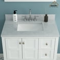 thumbnail image 5 of Boyel Living 37" x 22" Bathroom Vanity Top White Carrara Natural Marble Single-Sink Countertop with Backsplash Side Splash Straight Edge, 5 of 8