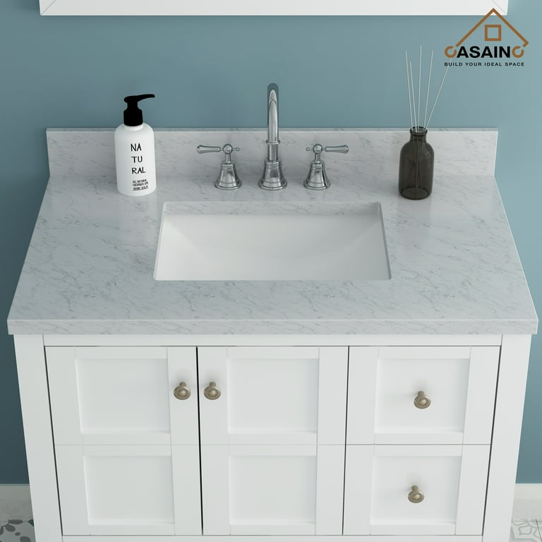 Boyel Living Carrara Marble Vanity Top, 37
