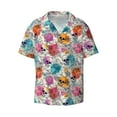 thumbnail image 3 of Goofa Skulls and Roses Printed Men's Casual Short-sleeved Shirt,Lightweight Breathable Button-down,Summer Casual men's top,Versatile Fashion shirt-, 3 of 7