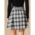thumbnail image 3 of DARING DIVA Women's Plaid Tartan A-Line Buffalo Pleated Skirts L Black White, 3 of 6