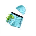 thumbnail image 1 of 2pcs/set For 1-12 Years Old Boy Polyester Swimming Trunks Cartoon With Swimming Cap Swimming Set, 1 of 8