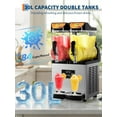 thumbnail image 2 of Garvee Commercial Slushy Machine with Self-Cleaning, 8Gal Frozen Drink Machine for Home, Restaurants, 900W, Black & Silver, 2 of 7
