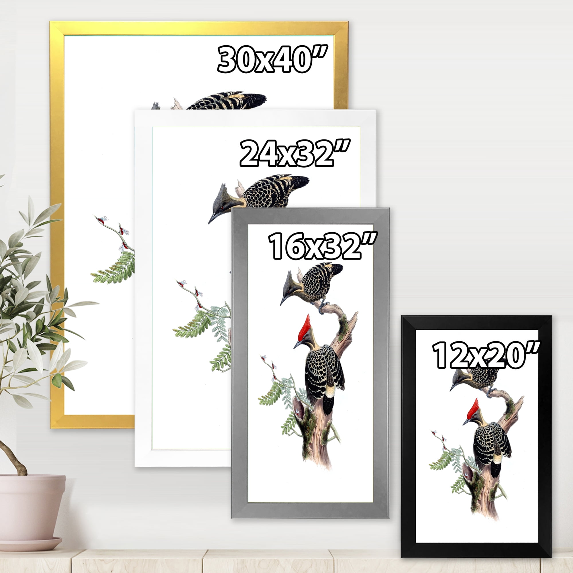Designart 'Ancient Birds In The Wild VI' Traditional Framed Art Print