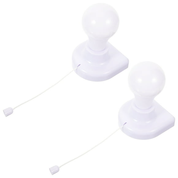 EeaseMX 2 luces LED nocturnas con interruptor de pared, cuerda de tracción, luz nocturna pequeña multifuncional para cajón o armario (blanco)