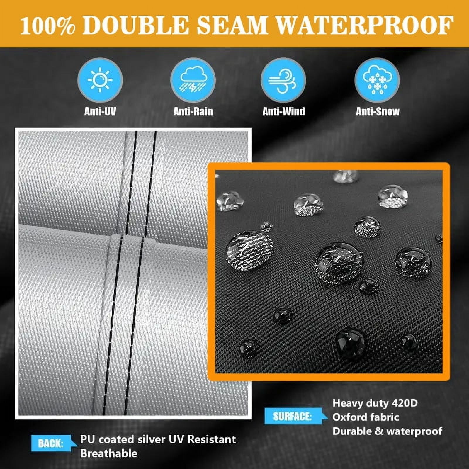SHELTUSE 10 ft Round Pool Cover Oxford Round Pool Solar Cover Above Ground with Steel Rope for Above Ground Pools, Above Ground Pool Cover, Winter Pool Cover, Black