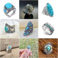 thumbnail image 2 of QQTDFG Vintage Turquoise 925 Silver Women Rings Wedding Party Jewelry Gifts Size 6-10-#6-10, 2 of 8