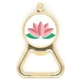 thumbnail image 1 of Flower  Lotus  Lotus Flower Beer Bottle Cap Opener Stainless Steel Key Chain, 1 of 3
