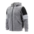 thumbnail image 1 of Men’s Two Tone Warm Soft Sherpa Lined Moto Quilted Zipper Fleece Hoodie Jacket (MSM-40-3 Light Grey, XL), 1 of 6