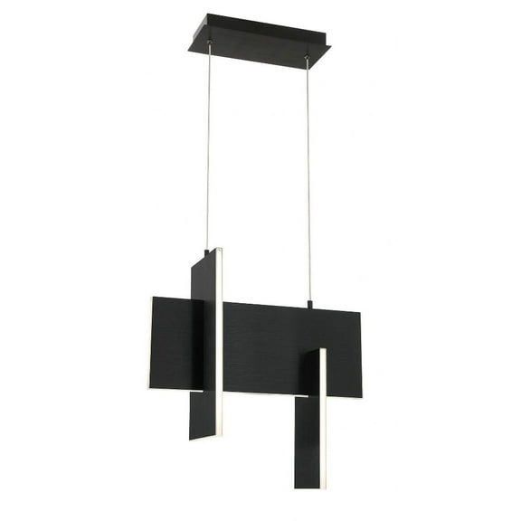 37346-027 Eurofase Lighting Coburg - 35W 1 LED Pendant In Modern and Contemporary Style-19.25 Inches Tall and 8 Inches Wide-Black Finish