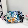 thumbnail image 1 of Blue Oxford Cloth Mini Crossbody Bag with Adjustable Strap - Cute Rabbit Design Small Square Shoulder Purse, 20cm Width x 13cm Height x 7cm Thickness, Lightweight 0.1kg for Daily Use, 1 of 7