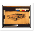 thumbnail image 2 of Historic Framed Print, [Design drawing for Avanti automobile, front view from driver's side] - 11, 17-7/8" x 21-7/8", 2 of 9