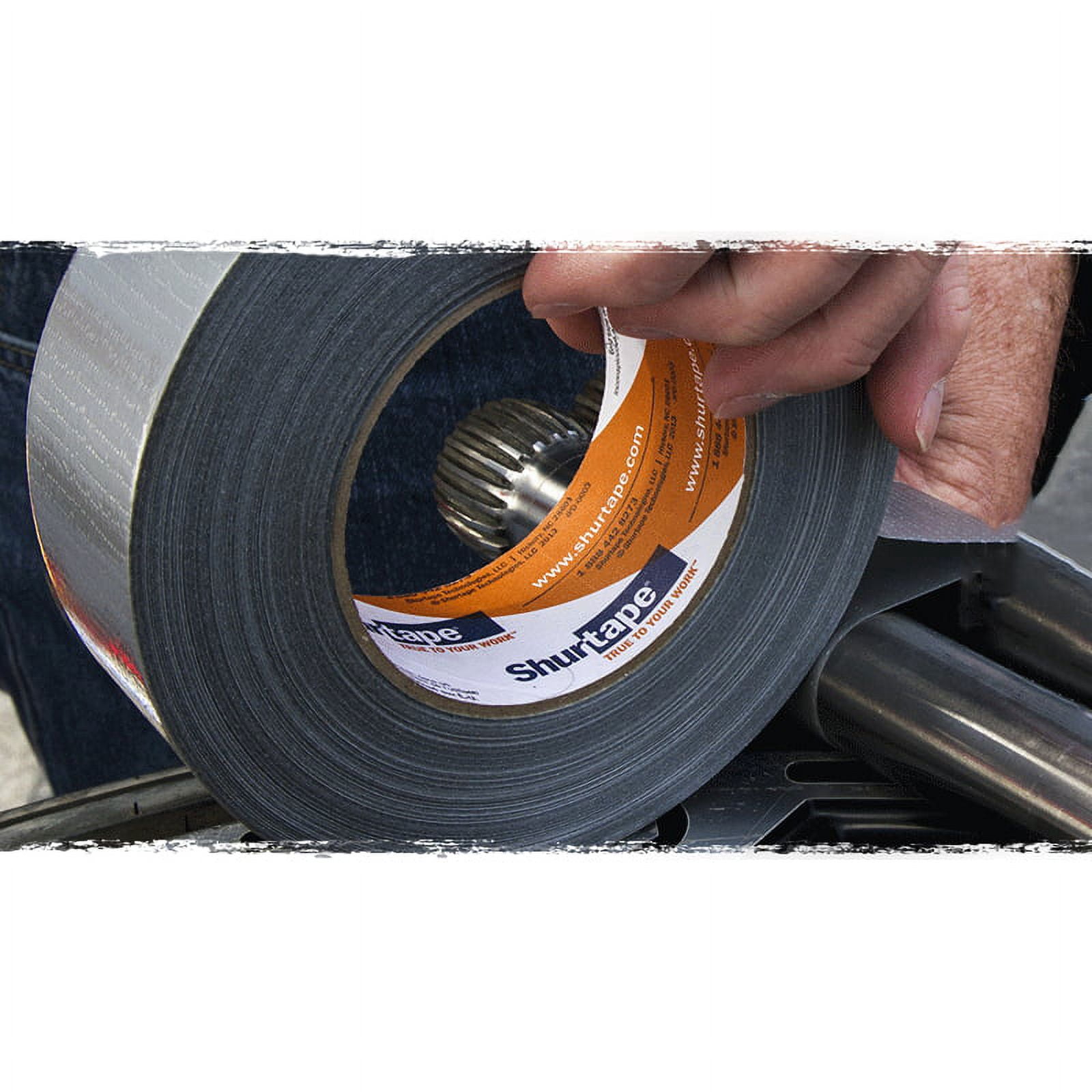 Shurtape Duct Tape, Black, 60-1/8 yd L, 2-7/8 in W 105463