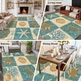 thumbnail image 5 of 6'x9' Area Rugs, Vintage Coastal Indoor Outdoor Area Rug for Living Room Bedroom, Summer Beach Sea Turtle Shell Starfish Washable Bathroom Rugs Kitchen Floor Carpet Mats Home Decor Aesthetic, 5 of 8