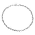thumbnail image 2 of 3.2mm Solid .925 Sterling Silver Round Rolo Chain Necklace + Bracelet Set, 20" (Necklace) + 7" (Bracelet), 2 of 7