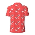thumbnail image 3 of Xecao Cartoon Rooster for Mens' Casual Short Sleeve Button-Down Polo Shirts for a Classic Golf Look, 3 of 9