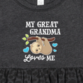 thumbnail image 4 of Inktastic My Great Grandma Loves Me with Sloth and Hearts Girls Baby Dress, 4 of 5