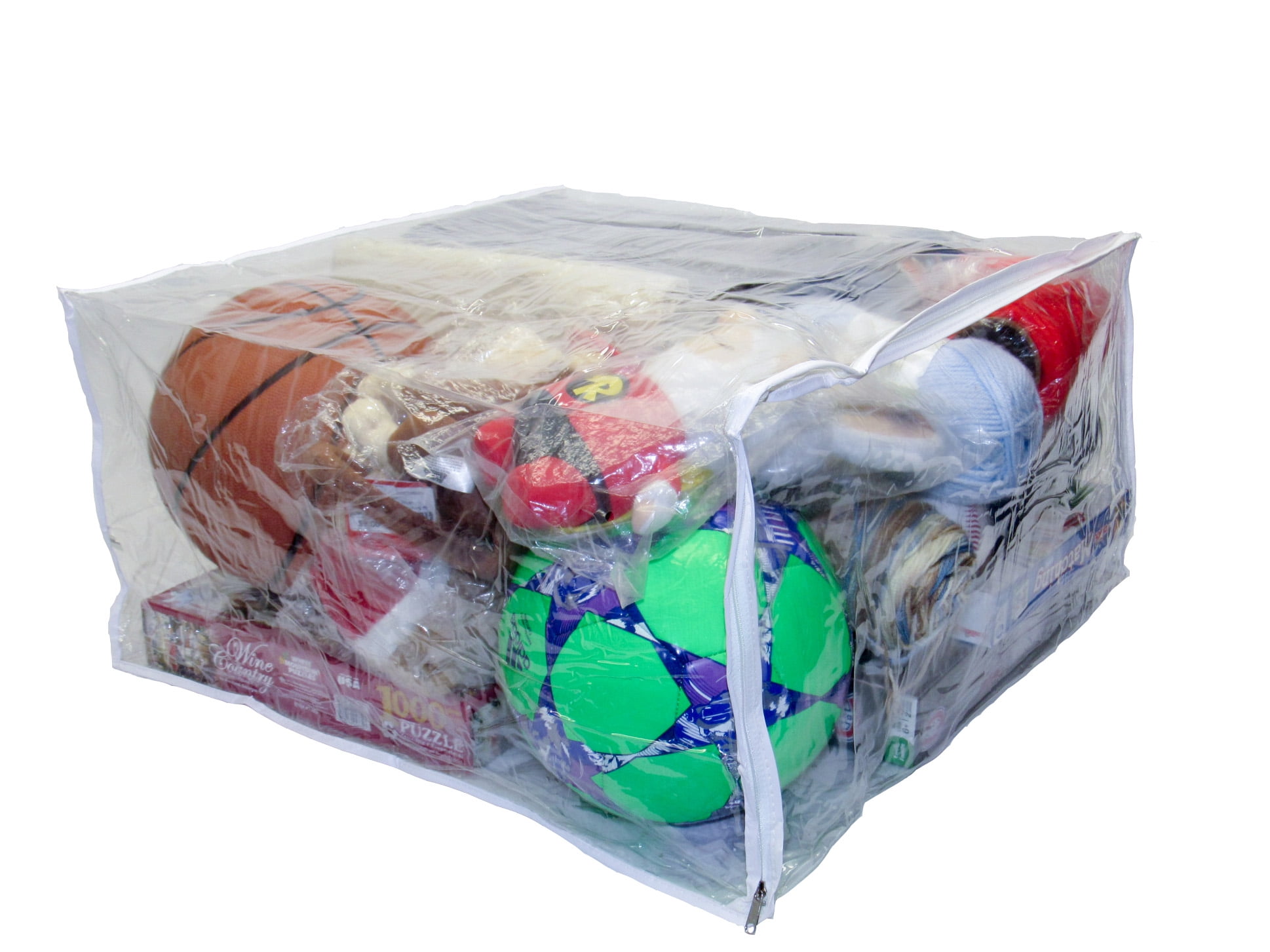 Clear Vinyl Zippered Comforter Bedding Toy Art Storage Bags 24x20x11 Inch 5-Pack 
