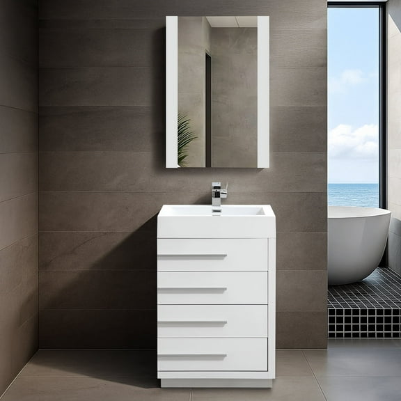 Barcelona 30" w/ Mirror (Glossy White)