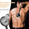 thumbnail image 3 of Back Scrubber for Shower Soft Silicone Bath Body Brush with Long Handle,  Silicone Back Scrubber for Shower, Bath Body Brush with Long Handle, Double Sided Shower Brush, 3 of 7