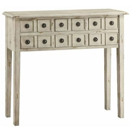 Newcastle 6 Drawer Antique White Console