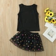 thumbnail image 4 of AURIGATE Toddler Baby Girl Skirt Toddler Kids Baby Girls Summer Solid Tops+ Tutu Gauze Sequin Skirt Outfits Set, 4 of 5